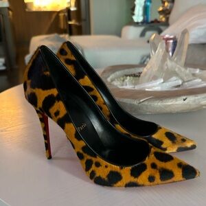 Christian Louboutin Calf Fur Cheetah - Worn Twice Size 39
